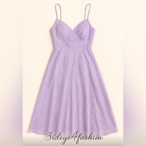 💜 Alfred Angelo Lavender Chiffon Sweetheart Spaghetti Strap Dress Size Small